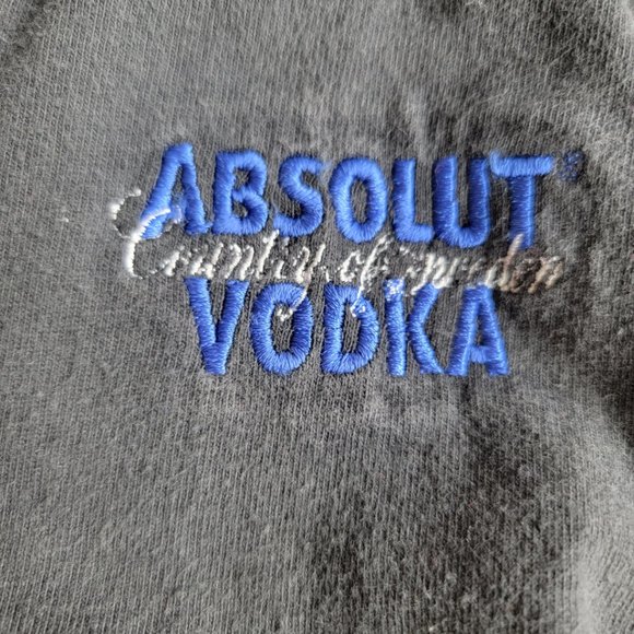 Black Embroidered Absolute Vodka T-Shirt - Picture 2 of 2